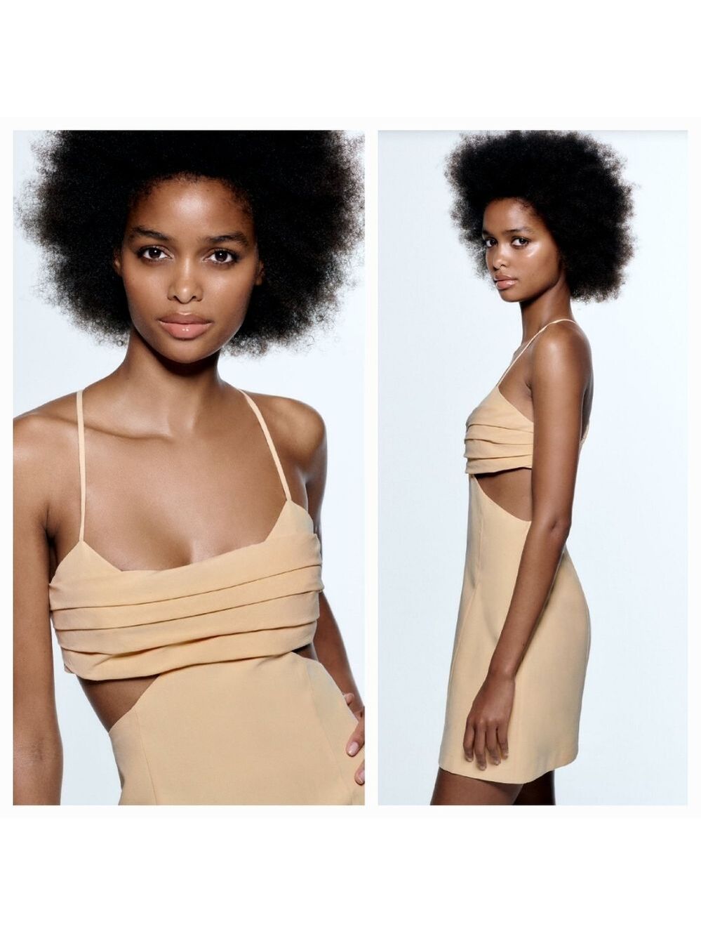 NWT Zara Cut Out Linen Blend Dress - Picture 7 of 10